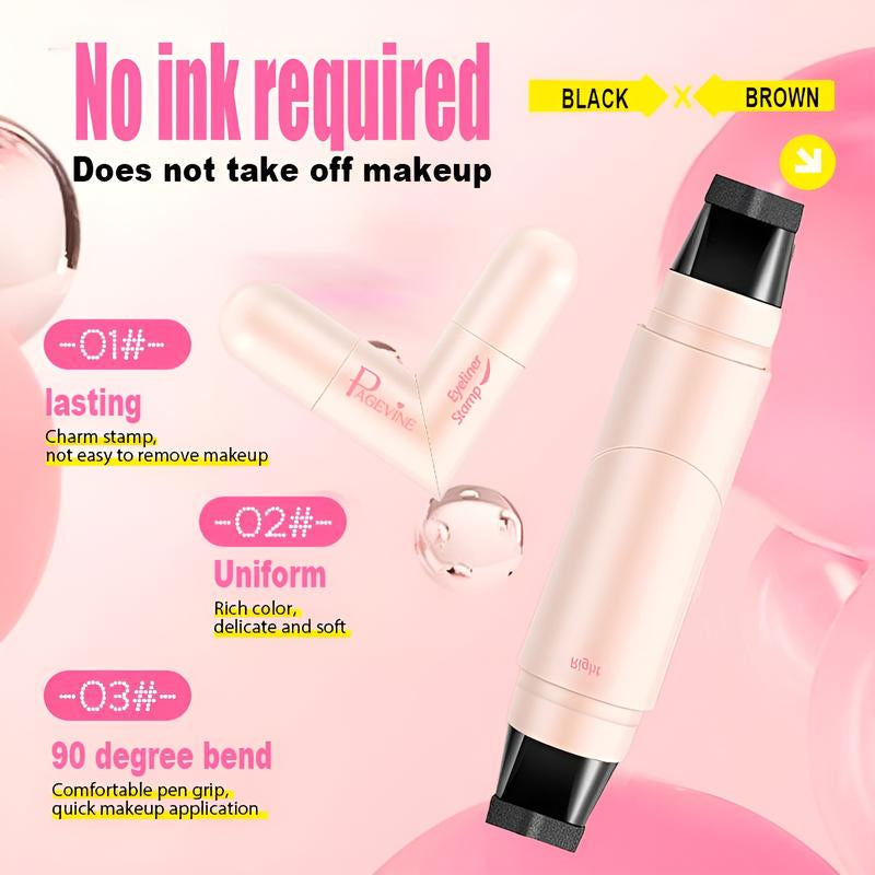 Rotating Eyeliner Stamp Pen – Dual-Head Design with Wing Stamp, Quick-Dry, Long-Lasting, Smudge-Proof for Easy Cat Eye, Sharp Winged Lines & All-Day Makeup Wear - Beginner Friendly Everyday Makeup Tool for Women, Women'S Cosmetics, Makeup Tools.
