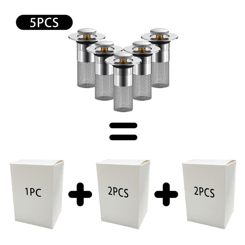 Bathroom Sink Drain Strainer, Pop up Sink Drain Strain, Bathroom Sink Stopper with Removable Stainless Steel, Filter Basket Hair Catcher Hair Catcher