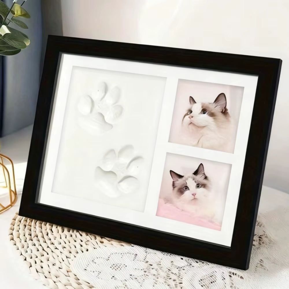 1Pcs DIY Pet Paw Print Memorial Set - Clay Mold & Photo Frame, Souvenir Kit for Dogs & Cats, Perfect Pet Memorial Gift