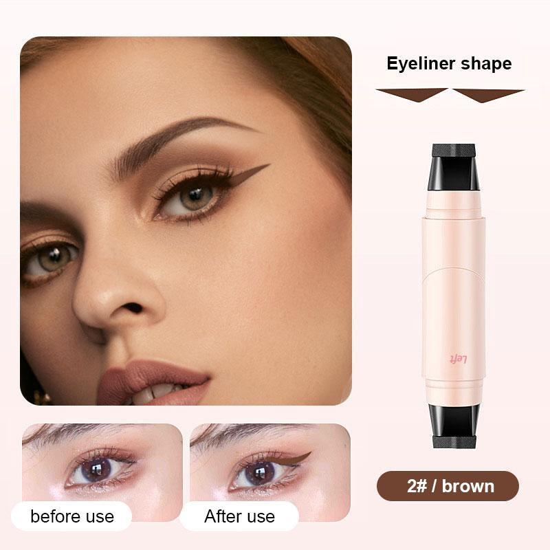 Rotating Eyeliner Stamp Pen – Dual-Head Design with Wing Stamp, Quick-Dry, Long-Lasting, Smudge-Proof for Easy Cat Eye, Sharp Winged Lines & All-Day Makeup Wear - Beginner Friendly Everyday Makeup Tool for Women, Women'S Cosmetics, Makeup Tools.