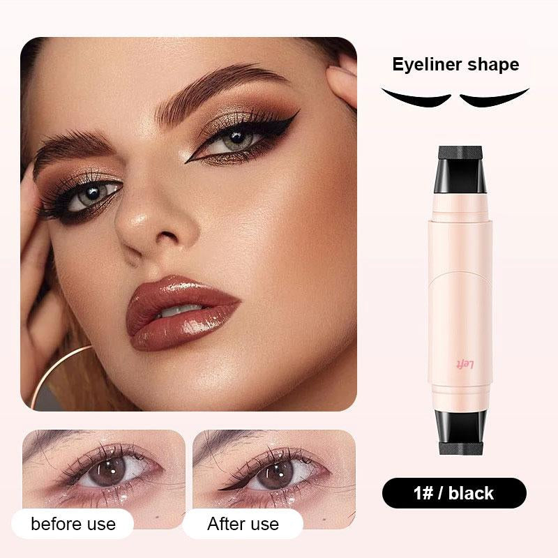 Rotating Eyeliner Stamp Pen – Dual-Head Design with Wing Stamp, Quick-Dry, Long-Lasting, Smudge-Proof for Easy Cat Eye, Sharp Winged Lines & All-Day Makeup Wear - Beginner Friendly Everyday Makeup Tool for Women, Women'S Cosmetics, Makeup Tools.